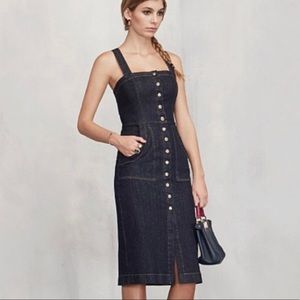 Reformation Denim Dress - size M, brand new, never worn, tags still on.
